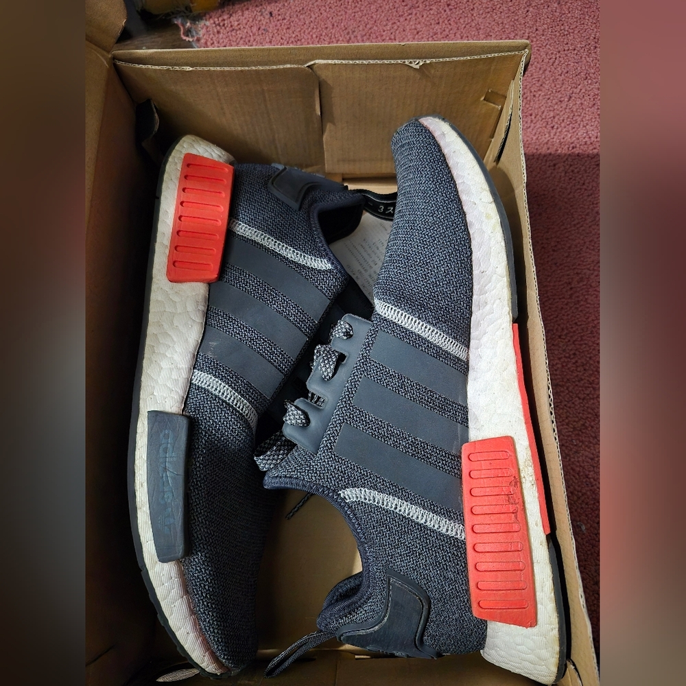 Adidas NMD Men's Grey and Red Sneakers